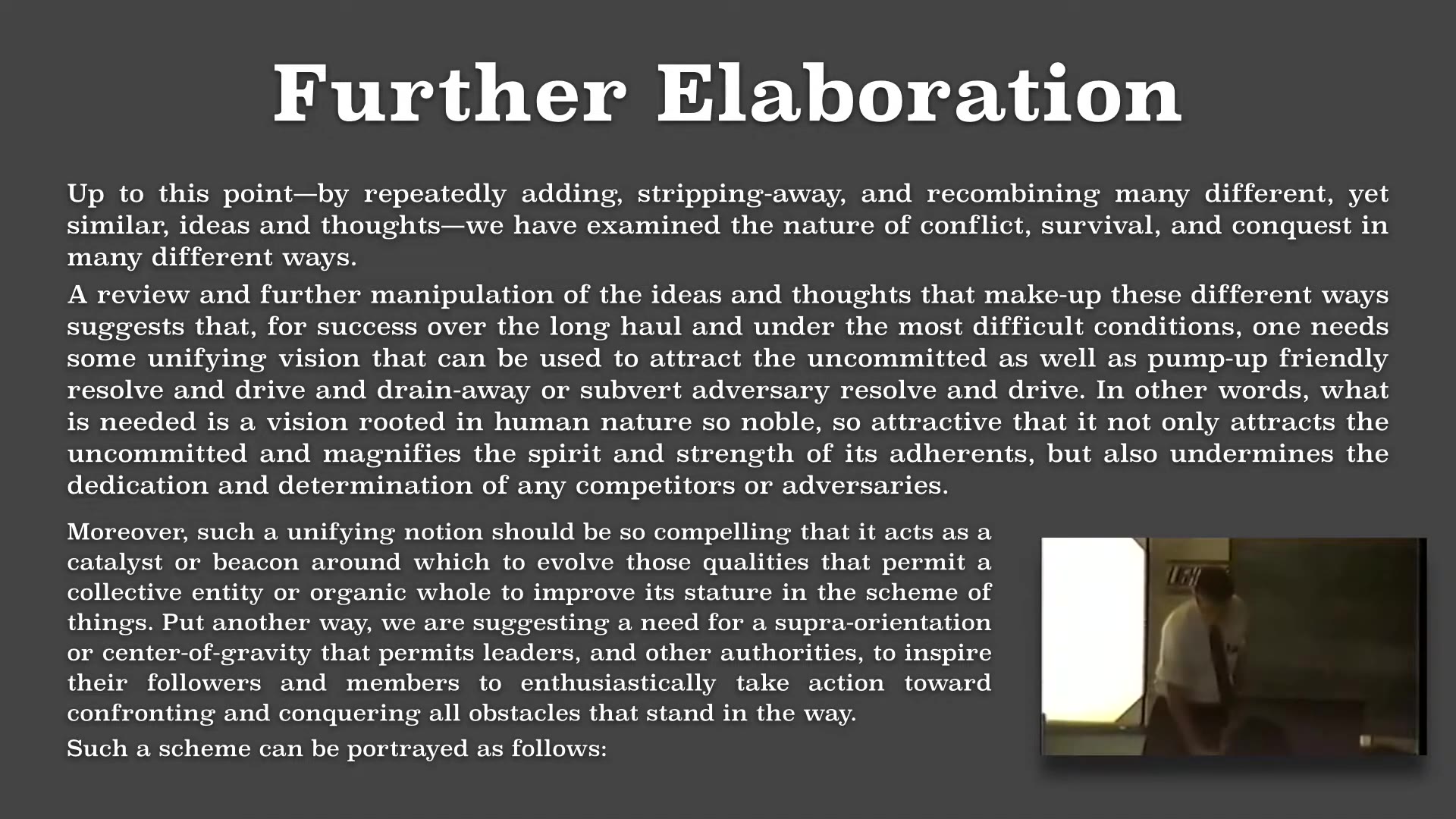 Recording frame showing Further elaboration