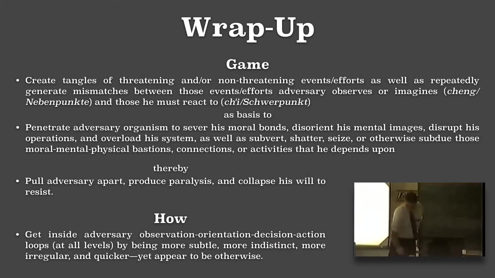 Recording frame showing Wrap-up — Game and How