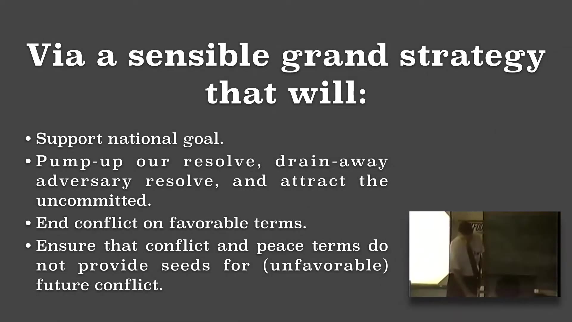 Recording frame showing Via a sensible grand strategy