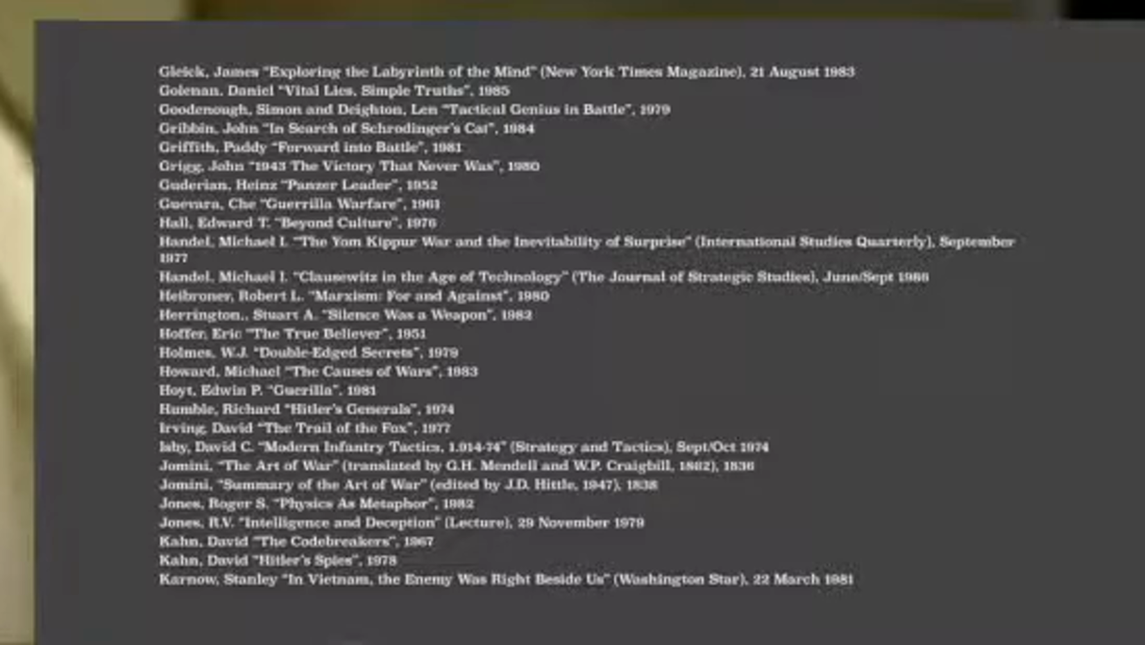 Recording bibliography inset 4 at 235 seconds