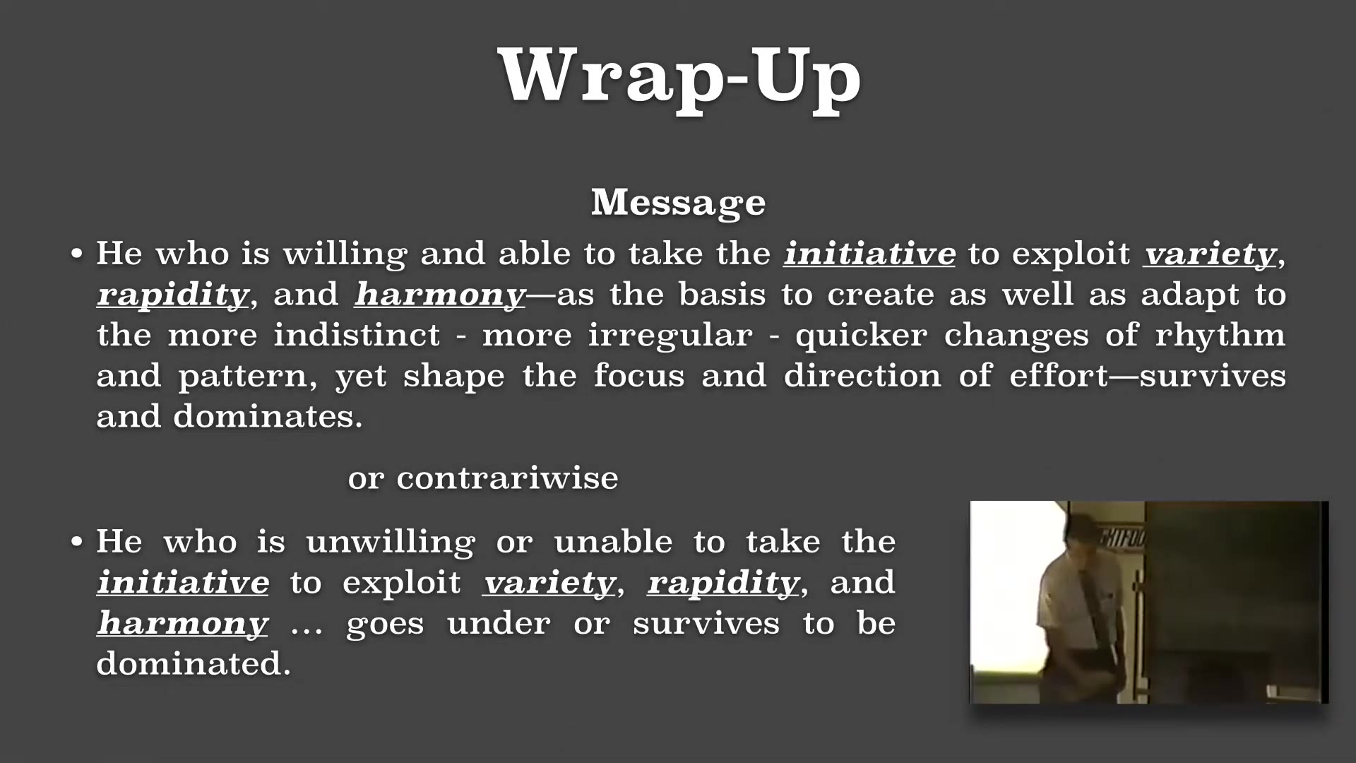 Recording frame showing Wrap-up — Message