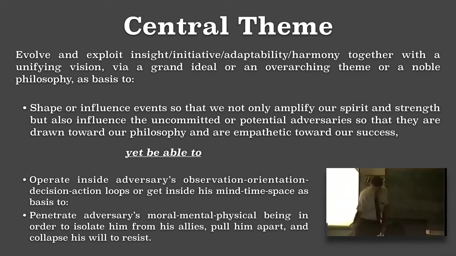 Recording frame showing Central theme